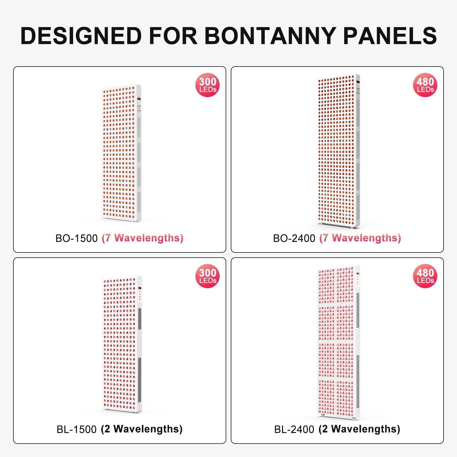 Bontanny Pro Max Red Light Therapy Full Body Panel, 480/630/660/810/830/850/1060nm 7 Wavelengths Blue Red Near Infrared Light Device with 300 Dual Chip Clinical Grade LEDs, Remote Control, Timer (The stand can be adjusted 180°)