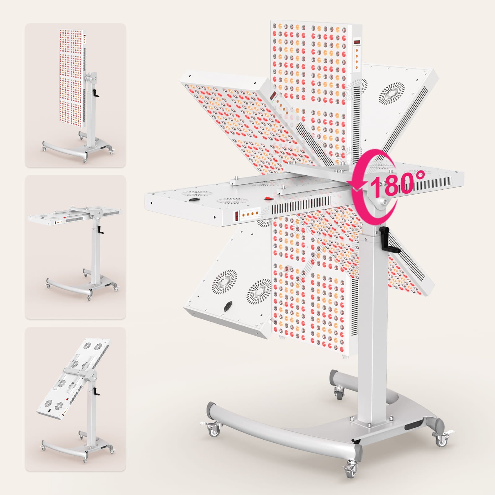 Bontanny Pro Max Red Light Therapy Full Body Panel, 480/630/660/810/830/850/1060nm 7 Wavelengths Blue Red Near Infrared Light Device with 300 Dual Chip Clinical Grade LEDs, Remote Control, Timer (The stand can be adjusted 180°)