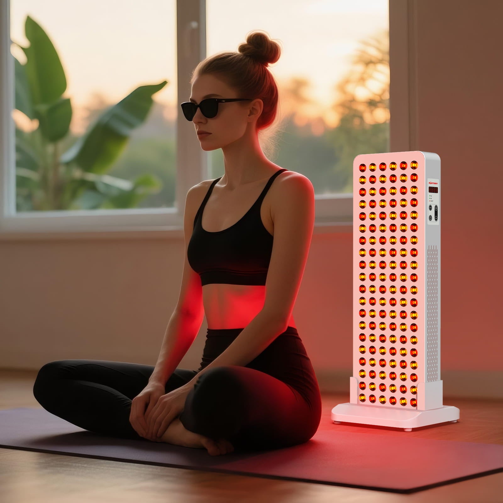 BONTANNY BO-600 Red Light Therapy Panel with Base 630/660/810/830/850nm 5 Wavelengths, Dual Chip LEDs for Skin & Recovery