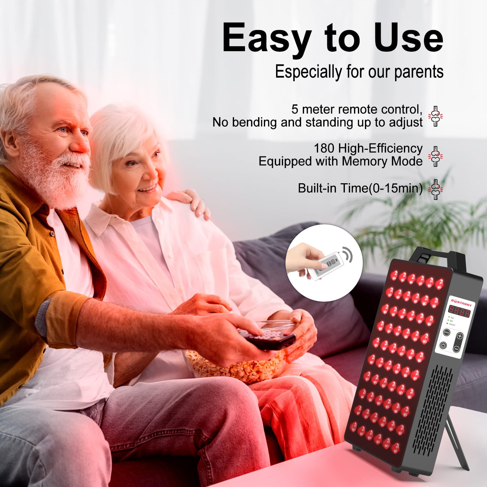 Compact Red Light Therapy Device with Pulsed Function